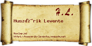 Huszárik Levente névjegykártya