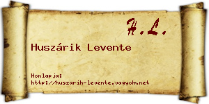 Huszárik Levente névjegykártya
