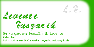 levente huszarik business card